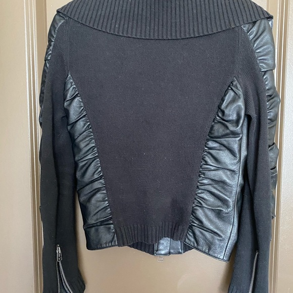 COPY - Express Leather Ruffled Sweater - Picture 2 of 6